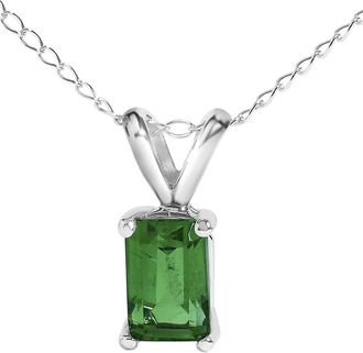House of Brilliance Haus Of Brilliance Colorful Gemstones 14K 0.40 Ct. Tw. Emerald Pendant Necklace