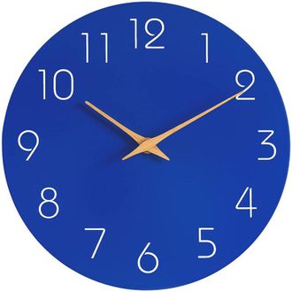 OEM Reloj De Pared De Cuarzo De 25 Cm - Azul, Silencioso. Reloj De Pared Grande Y Moderno, Funciona Con Pilas, F&aacute;cil De Leer, Ideal Para El Dormitorio, El