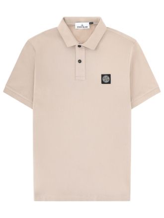 Stone Island Beige Shirt Collar Polos