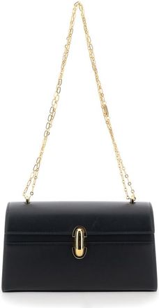 Savette Shoulder Bag Chain Symmetry With Smooth Black Leather Chain Detail For