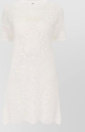 Chlo&eacute; cotton knit short-sleeve mini dress