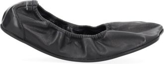 Maison Margiela Pointed Toe Gathered Leather Flats