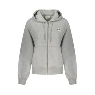 Calvin Klein Hoodies & sweatvesten, Dames, Grijs, M, Katoen, Hoodie met ritssluiting