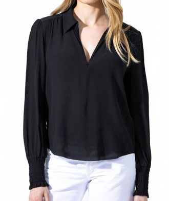 Go Silk Spoken Word Long Sleeve Top In Black