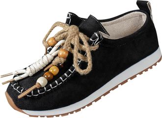 Generic Black Ladies Bohemian Wedge Heels with Platform Design for Autumn and Winter Wear Comfortable and Stylish with Rope Knot Details