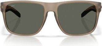 Costa Spearo XL 59mm Polarized Square Sunglasses in Matte Brown Smoke /Gray 580G at Nordstrom