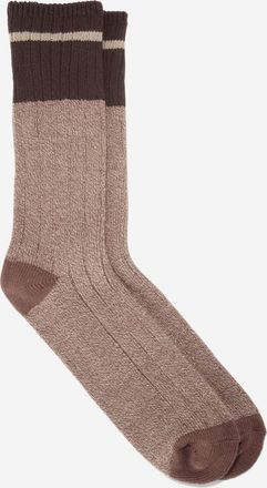 Cole Haan Mens Ribbed Casual Crew Socks - Brown