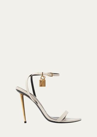 Tom Ford Padlock 105MM Leather Point-Toe Ankle-Strap Sandals