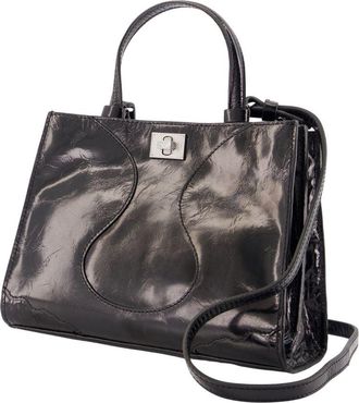 Zadig&Voltaire Womens Jack Nano Vintage Patent Bag - Zadig & Voltaire Leather Black Cowhide Handbags-Purses