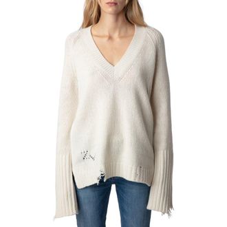 Zadig&Voltaire Valma Amour Pointelle Merino Wool Sweater in Judo at Nordstrom, Size X-Small