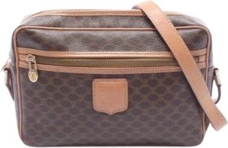 Celine Pre-owned Vintage Canvas Crossbody Tas - Dames - Vintage Schoudertas - Bruin - ONE Size - Leer - Vintage