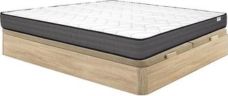 Vente-Unique Conjunto de canap&eacute; abatible natural claro de 180 x 200 cm + colch&oacute;n de muelles ensacados de 20 cm - AMBRACIE de YSM&Eacute;E