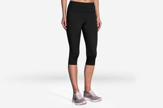 Brooks Womens Crop Tight Leggings In Black