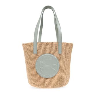 Chloé Tote Bags, female, Beige, Size: ONE SIZE Horse Medal Large shopper bag