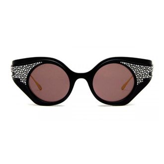 Gucci GG1327S001 Crystal-Embellished Oval Sunglasses - Black