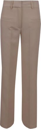 Federica Tosi Frescolana Wijde Broek - Dames - Wijde Broeken - Beige - M - Wol - Broeken