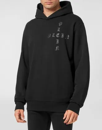Philipp Plein Hooded Sweatshirt Gothic Plein Men in Black at Nordstrom, Size Xxx-Large