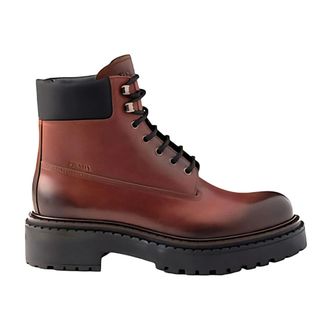Prada Lace-up Boots, male, Brown, Size: 9 US Stivale Lace-up Boot