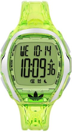 adidas AO Fashion Chronograph Silicone Strap Watch, 45mm in Green at Nordstrom
