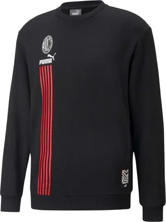 Puma Unisex-sweater met lange mouwen in voetbalstijl voor volwassenen (Zwart, Rood)