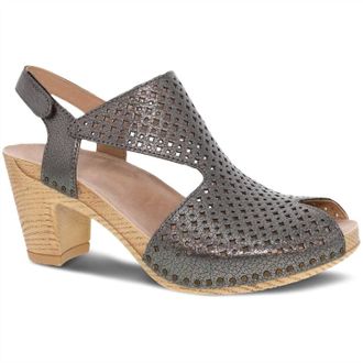 Dansko Womens Teagan Heeled Sandals In Grey