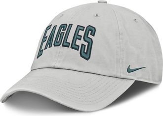 Nike Philadelphia Eagles Primetime Club Arched Nike Mens NFL Adjustable Hat in Grey | NF020BB86-BYX