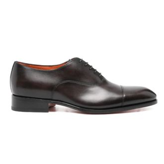 Santoni Schoenen, Heren, Bruin, 44 EU, Leer, Oxford Schoen