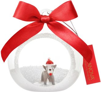 KASANOVA Pallina Natale segnaposto cane in vetro borosilicato