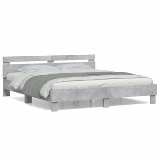 Berkfield Home Bed Frame without Mattress Concrete Grey 200x200 cm