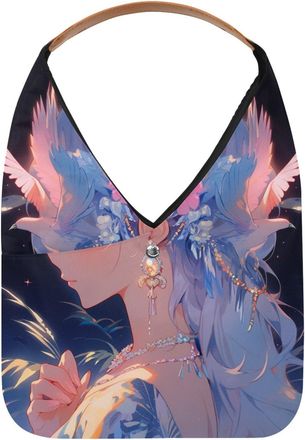 Generic Flamingo Girl Reusable Lightweight Grocery Bags - Foldable Into Compact Pouch, Washable & Sturdy, Multipurpose for Shopping and Travel