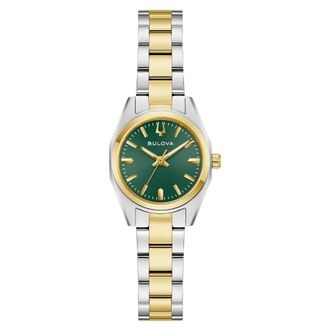 Bulova Surveyor Quartz Green Dial Ladies Watch 98L329