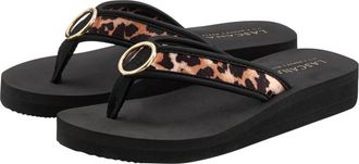 Lascana Sandale, Pantolette, Zehentrenner, Badeschuh mit Ringapplikation Italy VEGAN