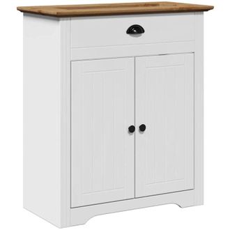 vidaXL Mueble De Lavabo De Ba&ntilde;o Bodo Blanco Y Marr&oacute;n 70x35x80 Cm Vidaxl