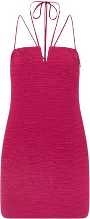 Patrizia Pepe Mini Fuchsia Kokerjurk - Dames - Korte kleedjes - Roze - M - Polyester - Kleedjes