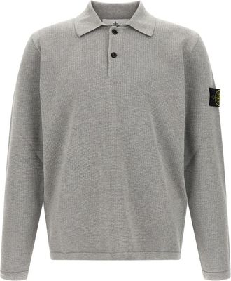 Stone Island Grey Logo Patch Polo