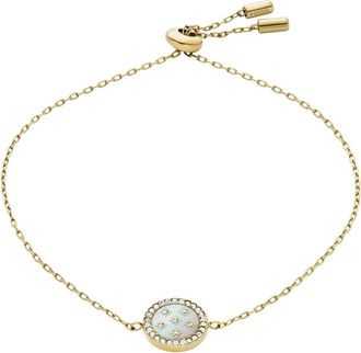 Fossil Accessoires, Dames, Geel, ONE Size, Merrit Klassieke Parelmoer Bedelarmband