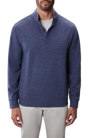 Robert Barakett Clarence Textured Quarter Button Pullover in Denim at Nordstrom Rack, Size Xx-Large