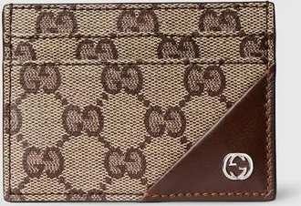 Gucci Card Case Wallet With Interlocking G, Beige, GG Canvas