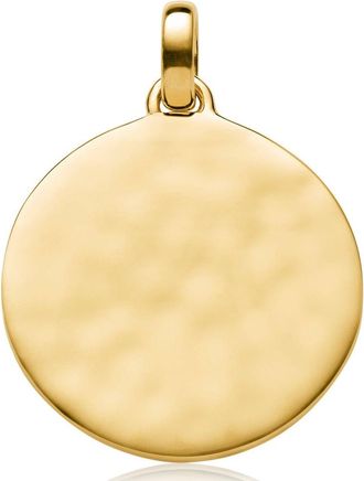 Monica Vinader Siren Round Pendant, Gold Vermeil on Silver