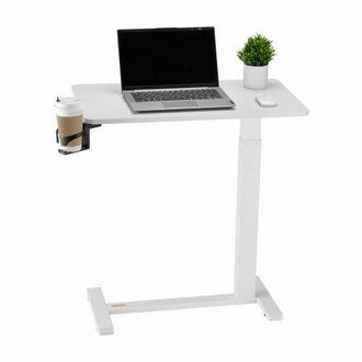 OEM Mesa De Cama, Mesa Auxiliar M&oacute;vil Con 4 Ruedas Ocultas, Altura Ajustable Escritorio Para Port&aacute;til Con Portavasos, Escritorio Port&aacute;til De Aglomerado Pa