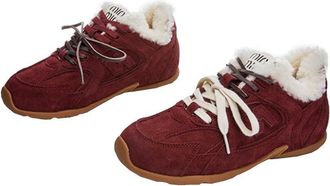 Generic Women winter plush warm snow boots anti slip sports and casual snow boots (red,5.5)