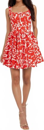 Lavender Brown Jenesis Mini Dress In Red/white