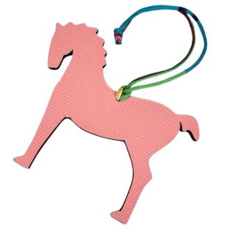 Herm&egrave;s Pre-owned Petit H Cheval Epsom Togo Charm - Dames - Vintage Accessoires - Roze - ONE Size - Leer - Vintage