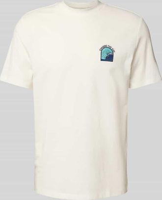 Blend T-Shirt mit Motiv- und Statement-Stitching Modell JOBBE in Weiss, Gr&ouml;&szlig;e XXL