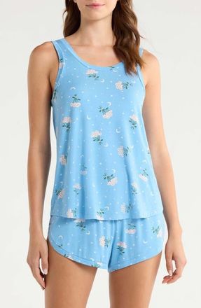 Honeydew Intimates Good Times Short Pajamas in Blue Floral Moons at Nordstrom, Size X-Large