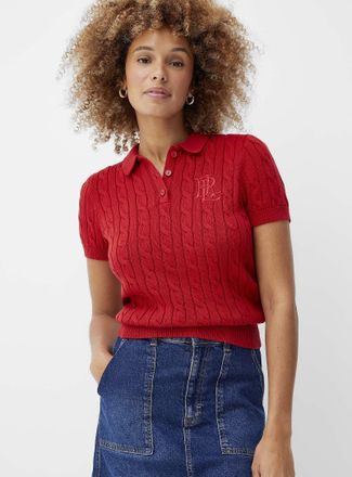 Lauren Ralph Lauren Womens Embroidered cable-knit Polo Shirt shirt