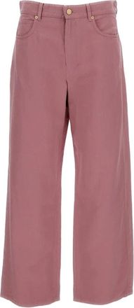 Max Mara Wide Jeans - Dames - Loose Fit Jeans - Roze - 2XS - Katoen - Jeans