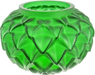 Lalique Green Languedoc Vase