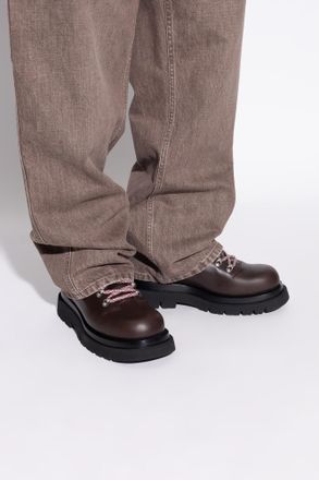 Bottega Veneta Lug Ankle Boots, Mens, Brown