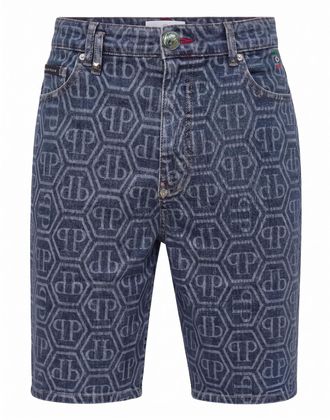 Philipp Plein Denim Shorts Fermentera Monogram